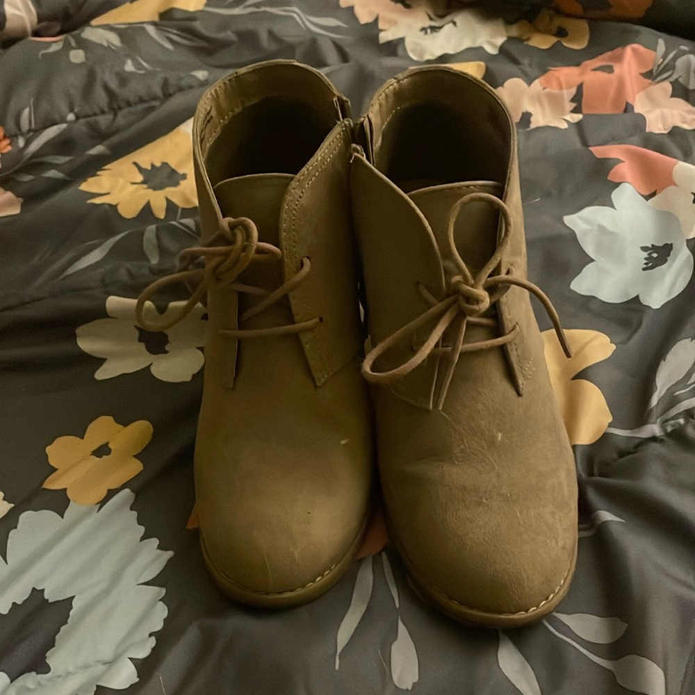 Wedge Tan Booties